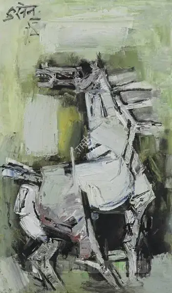 Husain, M.F. (Artist). Untitled (Silver Horse), n.d. | Painting