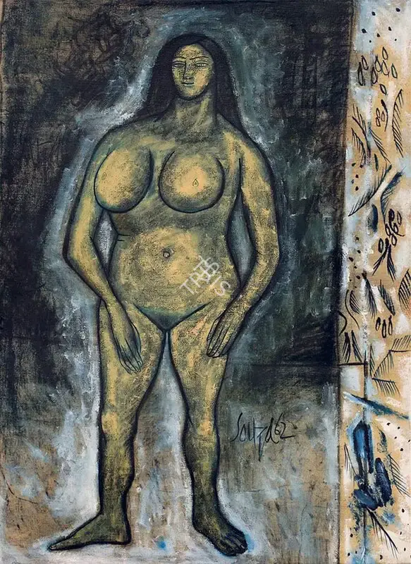 Souza, F.N. (Artist). Standing Nude, 1962 | Painting