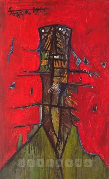 Souza, F.N. (Artist). Portrait Of A Man, 1956 | Painting