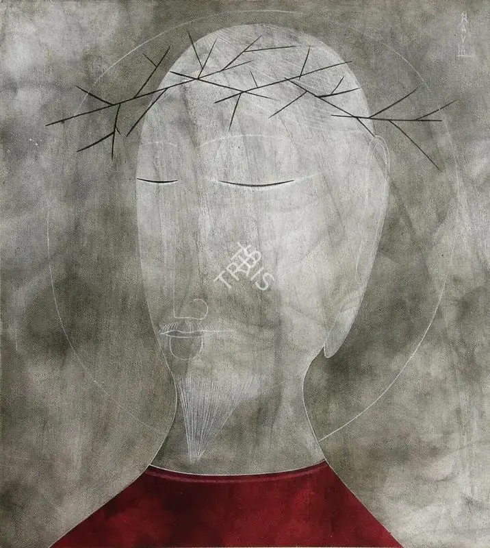 Raval, Rasik D. (Artist). Christ. Acrylic on masonite board, n.d. | Painting  | 00881269