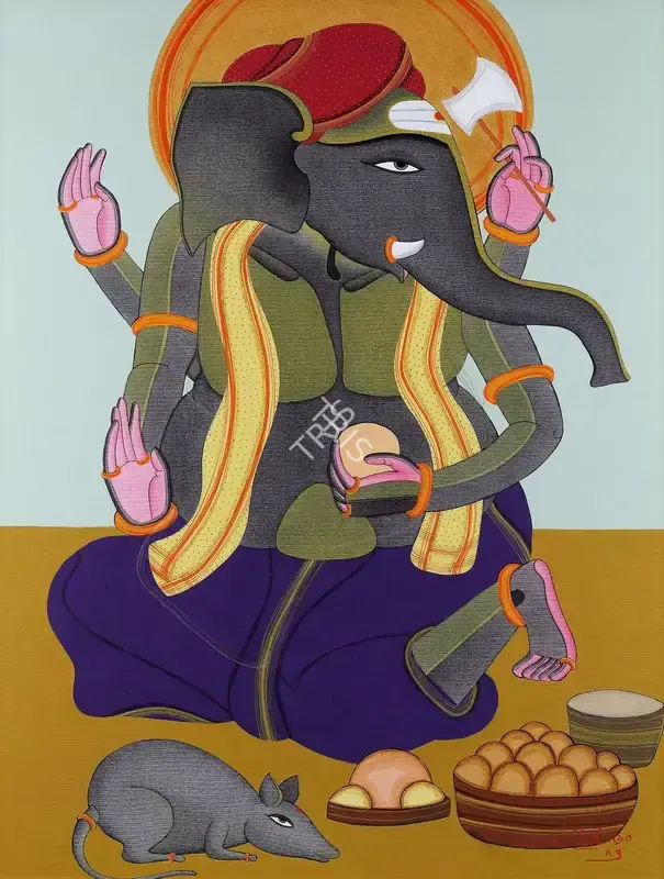 Vaikuntam, Thota (Artist). Untitled (Ganesha). Acrylic on canvas, 2012 | Painting | FineArts | 00331724