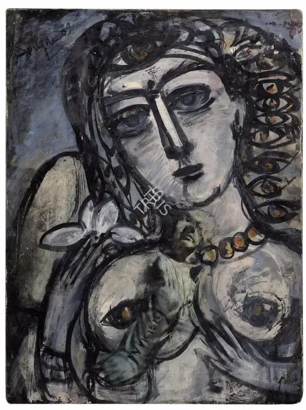 Souza, F.N. (Artist). Untitled (Girl), n.d. | Painting