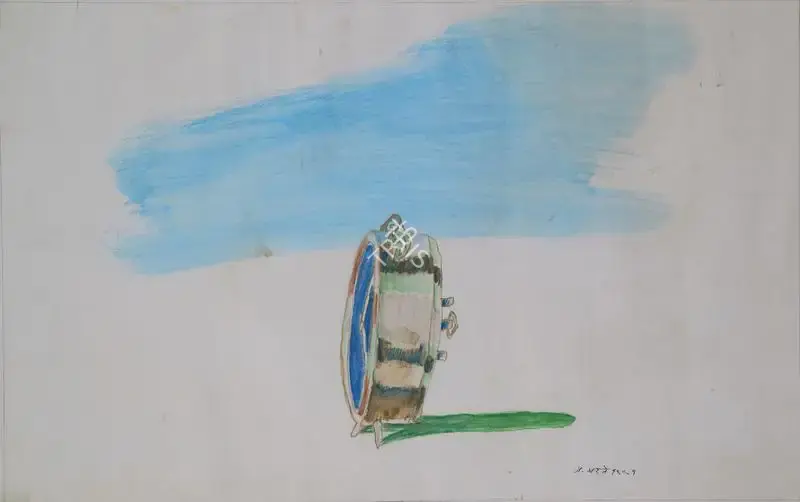 Barwe, Prabhakar (Artist). The Cloud and the Clock, 1991 | Painting