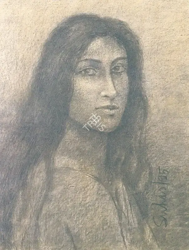 Roy, Suhas (Artist). Portrait of a woman, 1995 | Painting