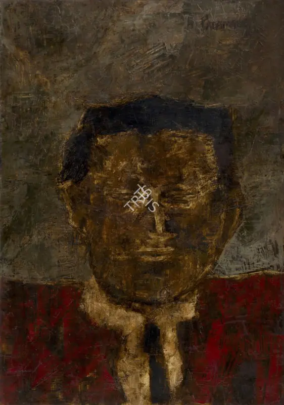 Padamsee, Akbar (Artist). Untitled (Portrait of a Man). Oil on canvas, 1962 | Painting | EconomicsArt | 00871461