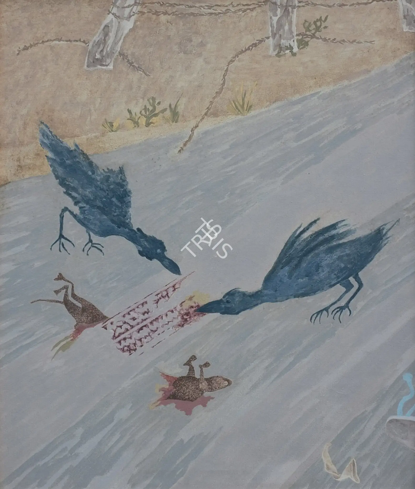 Patel, Gieve (Artist). Crows With Debris. Oil on canvas, 2000 | Painting | FineArts | 00645062