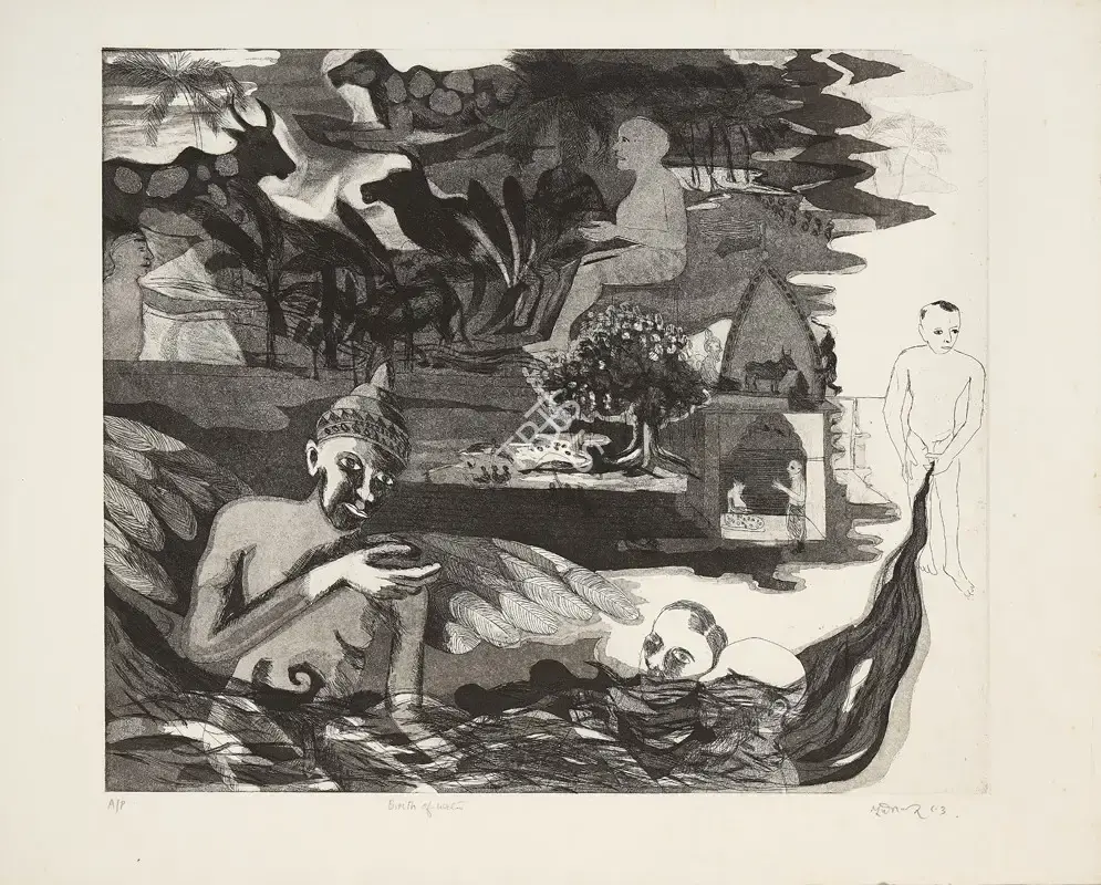 Khakhar, Bhupen (Artist). Birth of Water, 1983 | Graphic Art