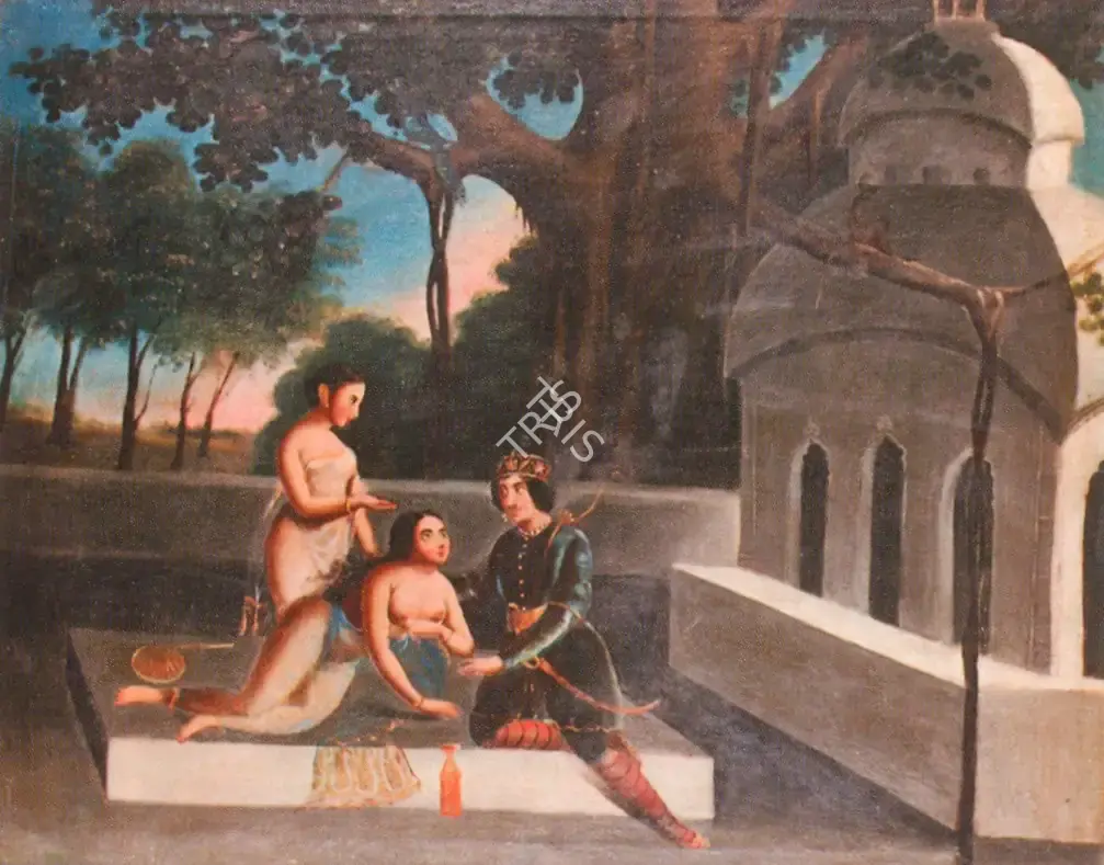 Bengal School (Artist). A Noble with his Courtesan, n.d. | Painting