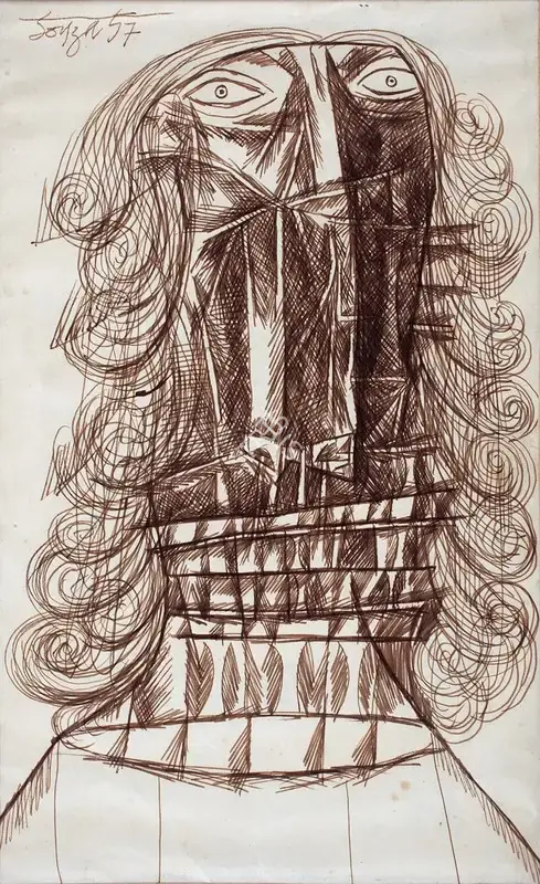 Souza, F.N. (Artist). Untitled. Pen and ink on Croxley paper, 1957 | Drawing | FineArts | 00642149