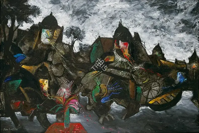 Parekh, Manu (Artist). Evening at Baneras. Oil on canvas, 2006 | Painting | FineArts | 00332611