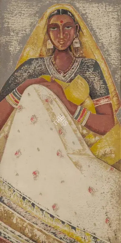 Dey, Manishi (Artist). Untitled (Seated Woman), 1965 | Painting