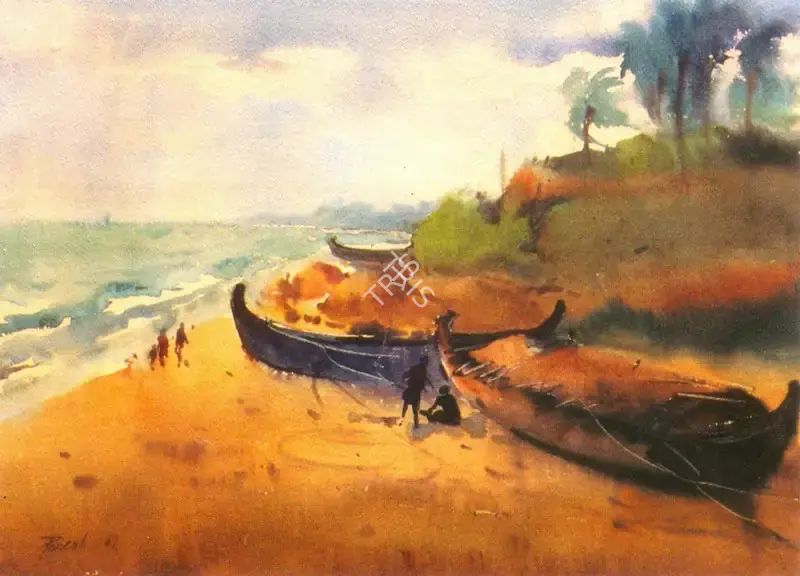 Maity, Paresh (Artist). Seascape, 1989 | Painting