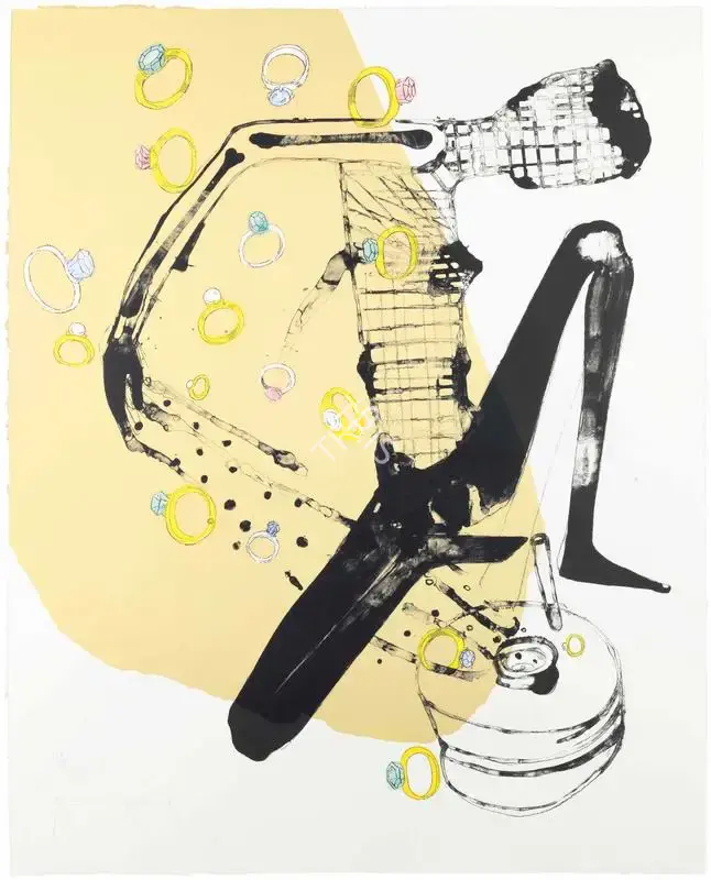 Dodiya, Atul (Artist). Sabari Throwing Rings into the Chakki, 2005 | Graphic Art