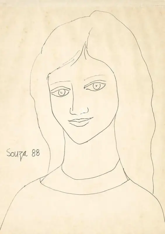 Souza, F.N. (Artist). Sketch of a Woman, 1988 | Drawing