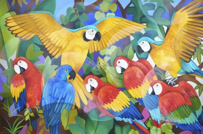 Senanayake, Senaka (Artist). Macaws, 2022 | Painting