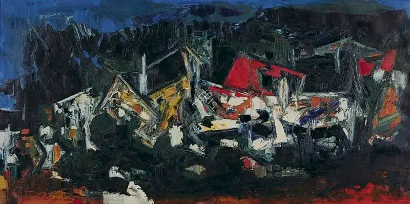 Raza, S.H. (Artist). Untitled (Landscape), 1959 | Painting