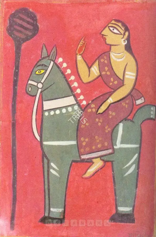 Roy, Jamini (Artist). Untitled (Woman On Horse), n.d. | Painting