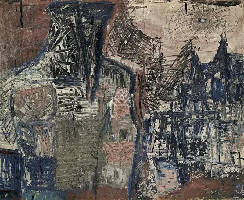 Souza, F.N. (Artist). Figure in Landscape, 1959 | Painting