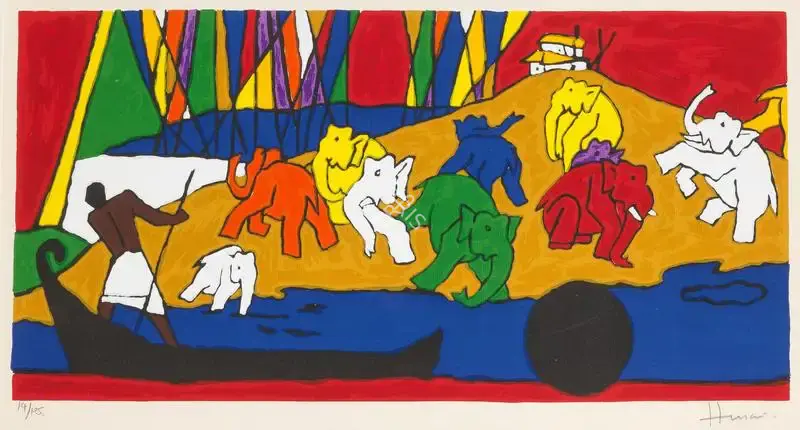 Husain, M.F. (Artist). Untitled (Folklore Kerala-I), 2002 | Graphic Art