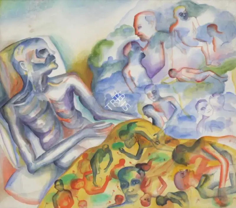Khakhar, Bhupen (Artist). His Last Days of Aids - He Remembered His Friends, 1998 | Painting