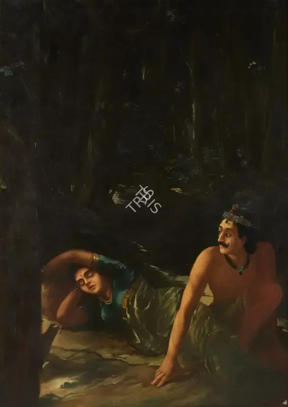 After Raja Ravi Varma (Artist). Untitled (Nala and Damayanti), n.d. | Painting