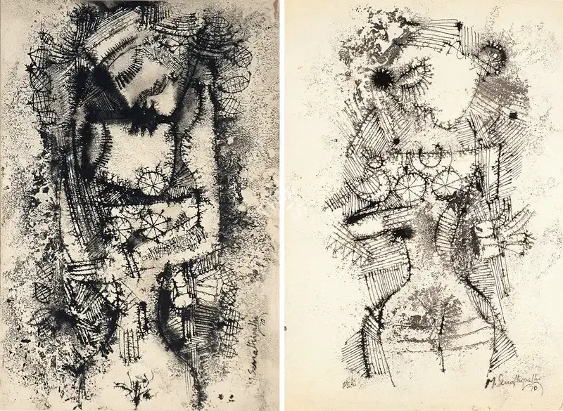 Senathipathi, M. (Artist). Lovers Series, 1970 | Drawing