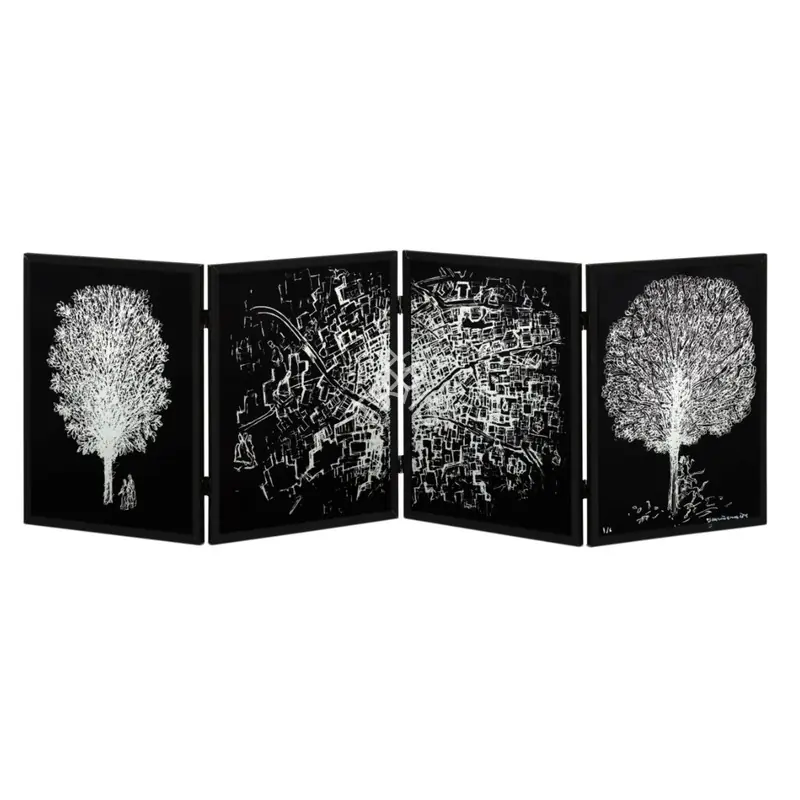 Sheikh, G.M. (Artist). Untitled. Etching on mirror; Edition 1/6, n.d. | Sculpture | FineArts | 00357654
