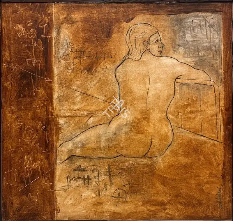 Arakkal, Yusuf (Artist). Untitled (Seated Figure), 1997 | Painting