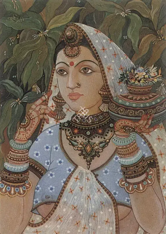 Prakash, Surya (Artist). To the Temple. Oil on canvas, n.d. | Painting  | 00877108