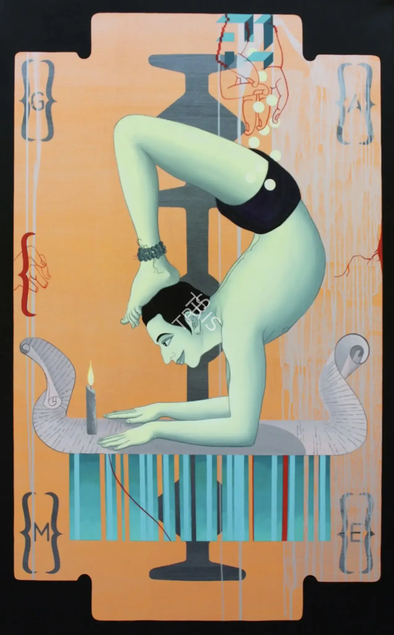 Pani, Birendra (Artist). Vrscikasana. Acrylic on canvas, 2006 | Painting | FineArts | 00900517