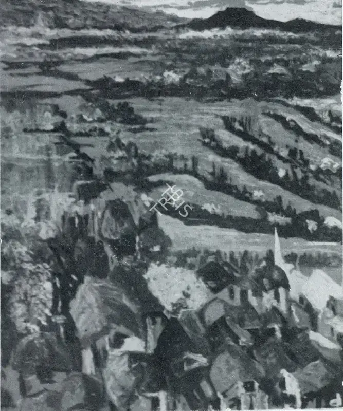 Kachru, P.N. (Artist). Aerial View, n.d. | Painting