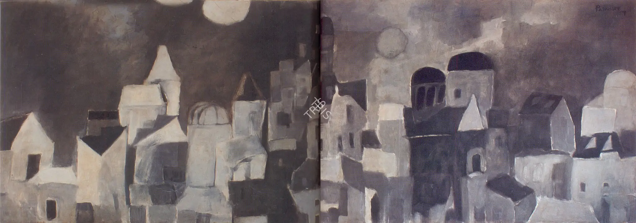 Padamsee, Akbar (Artist). Cityscape. Oil on board, 1959 | Painting | FineArts | 00599640