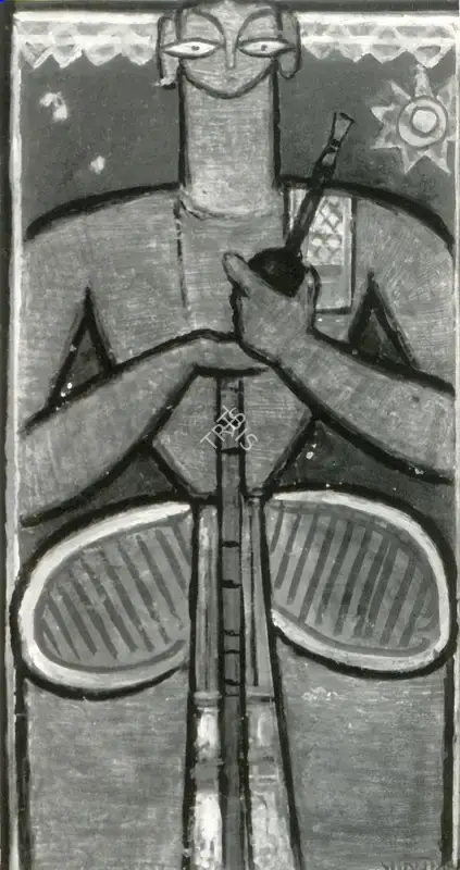 Roy, Jamini (Artist). Man with pipe, n.d. | Painting