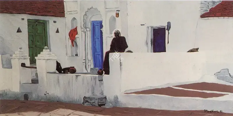 Kapoor, Madhoor (Artist). Aangan. Acrylic on canvas, 1991 | Painting  | 00877114