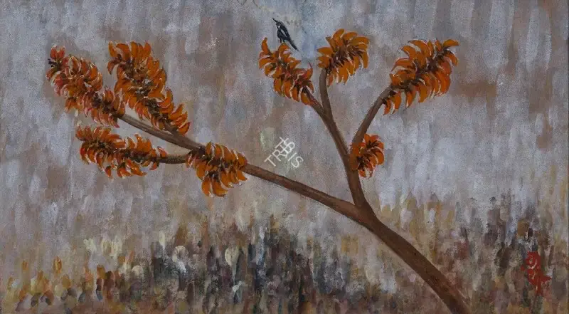 Tagore, Rathindranath (Artist). Untitled (Palash Tree with Birds). Watercolour on paper, n.d. | Painting | FineArts | 00595521