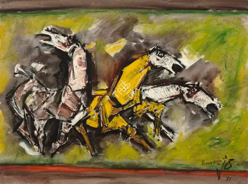 Husain, M.F. (Artist). Untitled (Horses), 1971 | Painting