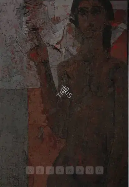 Naqsh, Jamil (Artist). Untitled (Woman With Dove). Oil on canvas, n.d. | Painting | FineArts | 00898655