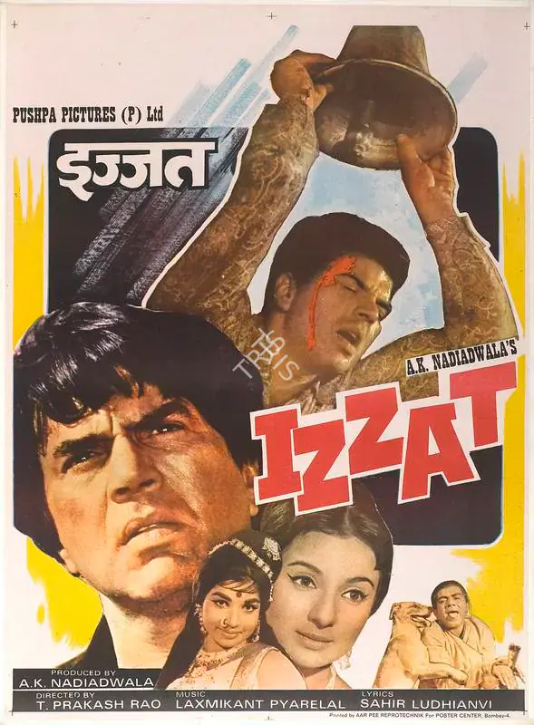 Nadiadwala, A.K. (Producer), Izzat, 1968 | Full Sheet Poster | CinemaEducation | 00766235