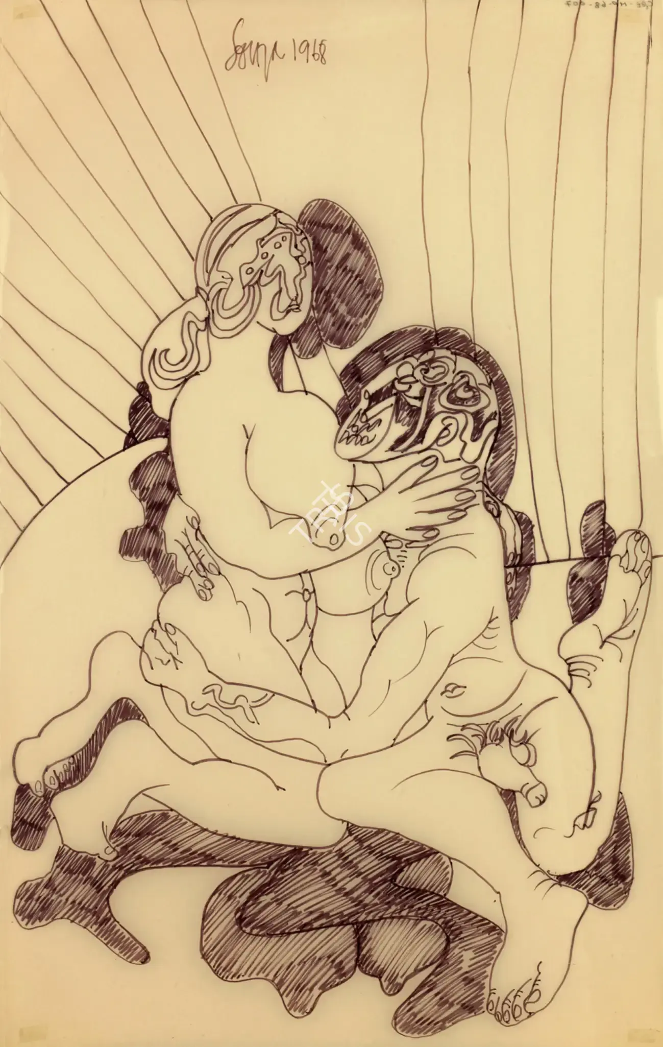 Souza, F.N. (Artist). Untitled, 1968 | Drawing