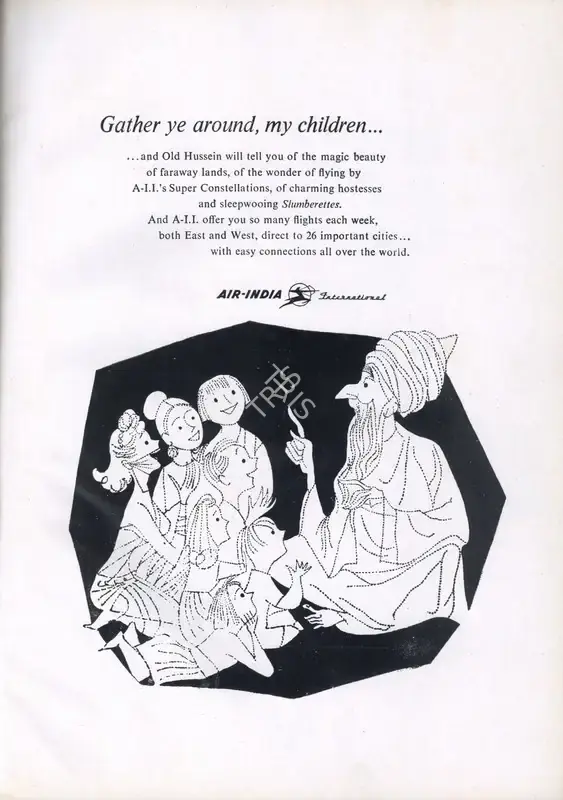 Air-India (Advertiser). Gather ye Around, My Children, 1959 | Advertisement