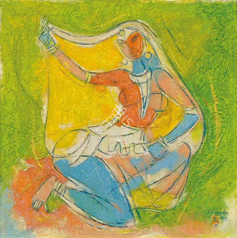 Chavda, Shiavax (Artist). Invitation (Folk Dance), 1967 | Painting