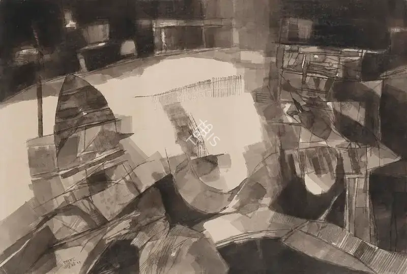 Ramkumar (Artist). Untitled (Benares), 1982 | Painting