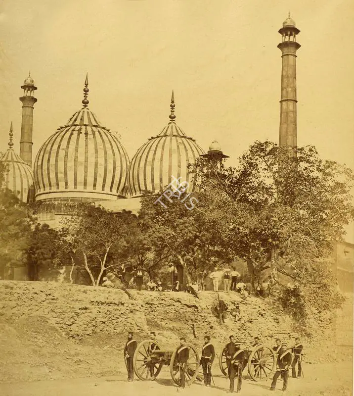 Beato, Felice (Photographer). Mosque at the Khyrattee Gate - India after Mutiny. Albumen print hinged on thin paper, March-April 1858 | Antiquarian Photograph | Photography | 00116280