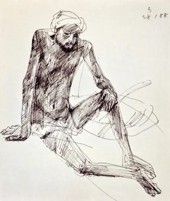 Hore, Somnath (Artist). Untitled, 28 January 1988 | Drawing