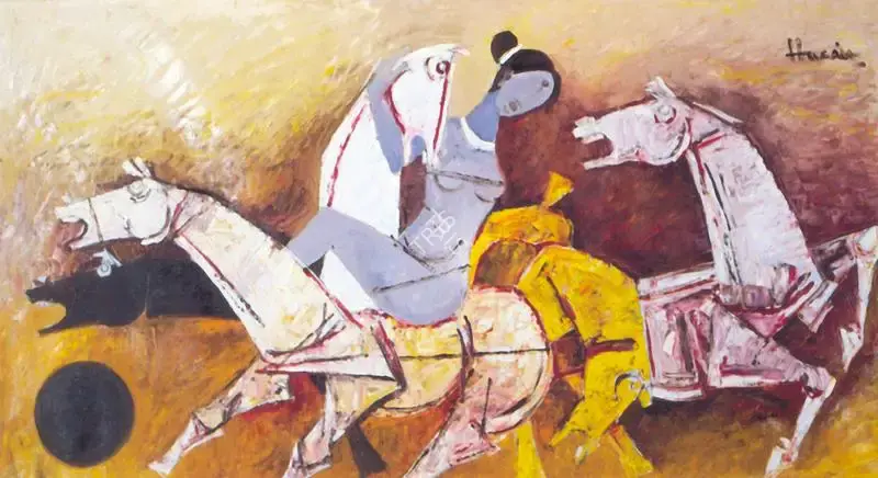 Husain, M.F. (Artist). Arrival of the Fifth, n.d. | Painting