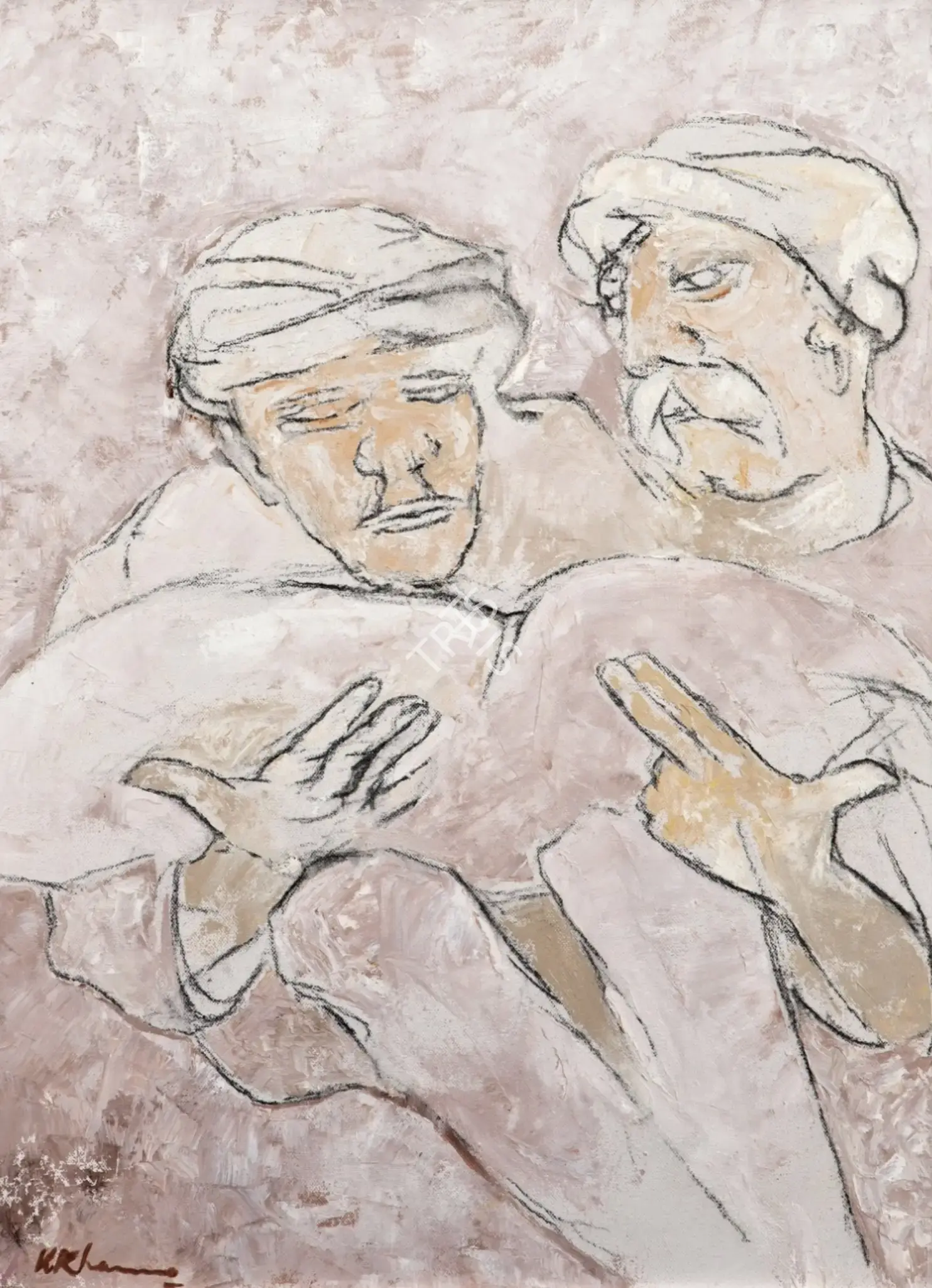 Khanna, Krishen (Artist). Study For Newsreaders, 2005 | Painting