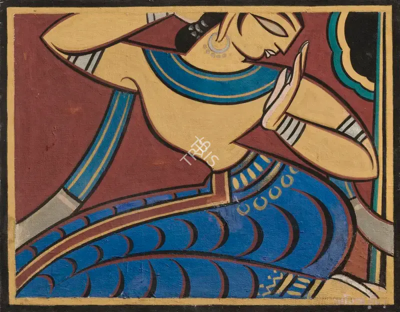 Roy, Jamini (Artist). Untitled (Seated Gopini), n.d. | Painting