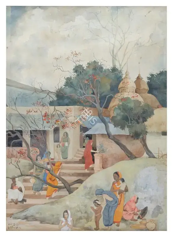 Banerjee, Maniklal (Artist). Untitled (Steps of Kalighat), 1936 | Painting