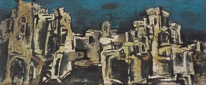 Husain, M.F. (Artist). Cityscape, 1963 | Painting