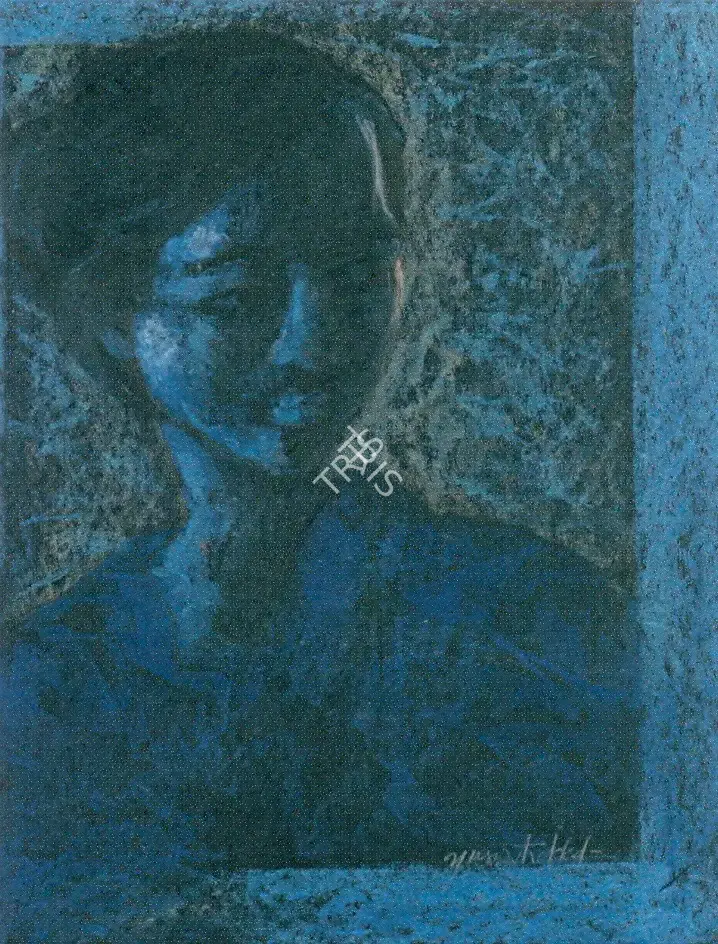 Arakkal, Yusuf (Artist). Lady in Blue, n.d. | Painting